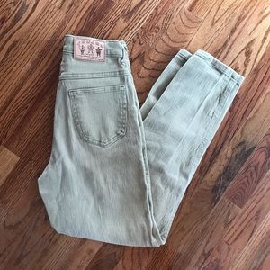 Vintage Pastel Green Skinny Stretch Jeans
